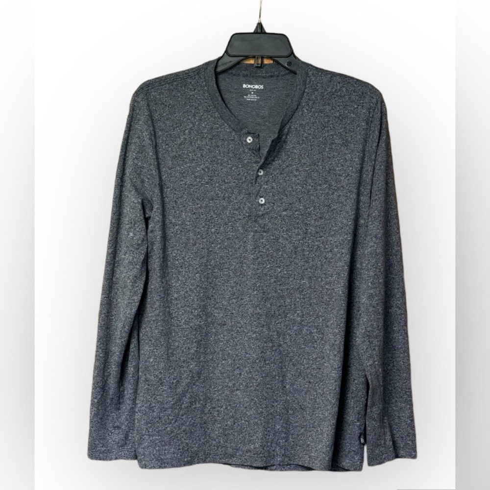 EUC Bonobos Slim Fit Henley T-shirt Men’s Medium Gray Blended Fabric